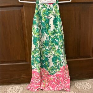 NWOT LILY PULITZER Floral Halter Dress with Green and Pink Pattern